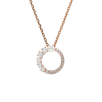 Matrix Round Pendant - White Rose Gold