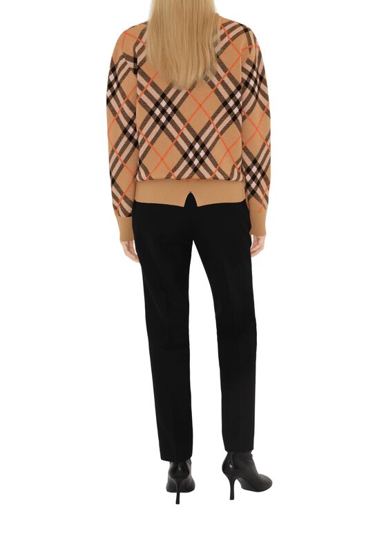 Check Wool Mohair Blend Sweater, , hi-res