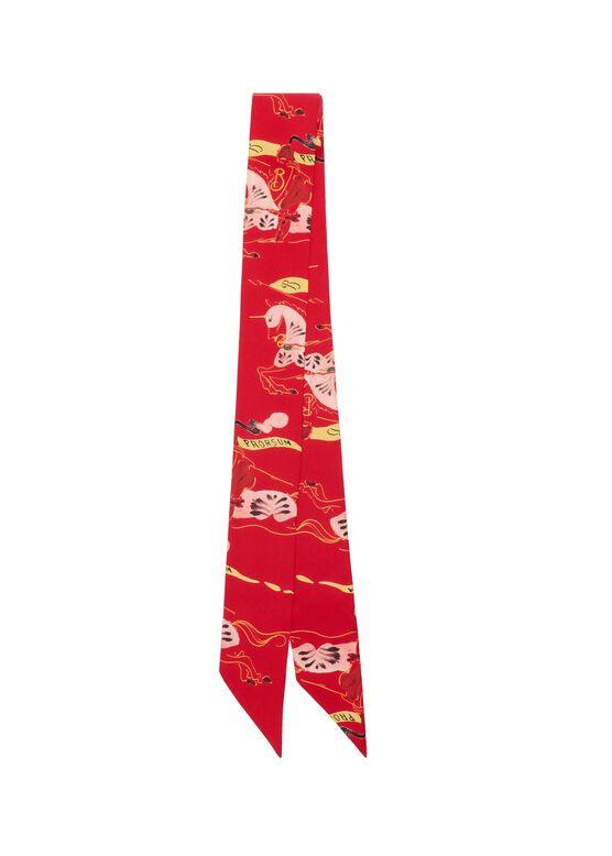 Skinny Watercolour EKD Silk Scarf, , hi-res