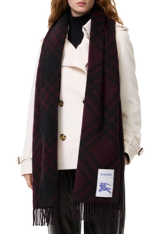 Check Alpaca Wool Scarf, , hi-res