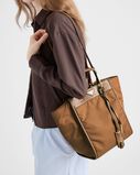 Medium Re-Nylon and leather tote bag, , hi-res