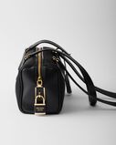 Re-Nylon and leather medium top-handle bag with padlock, , hi-res