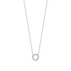 Open circle pendant in 18k rose gold with diamonds, small. - Size Small