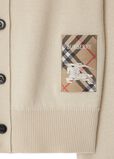 Check Label Wool Cardigan, , hi-res