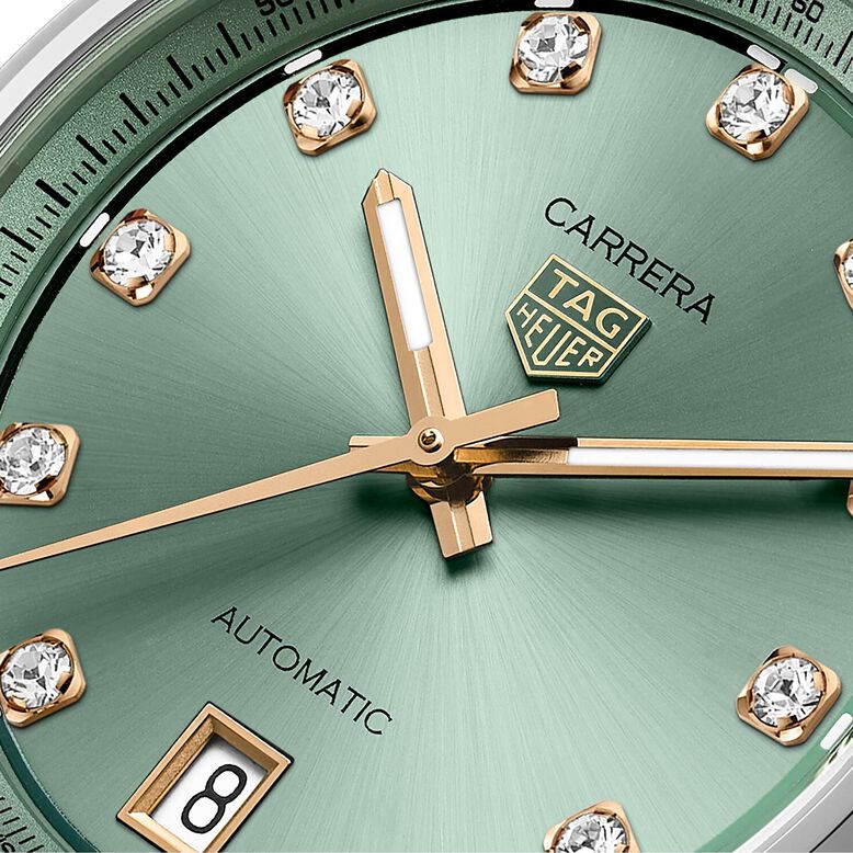 Carrera Date 36mm Ladies Watch Green Diamond Dot, , hi-res