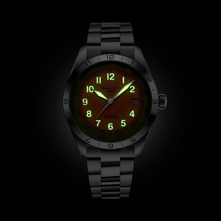 Flying Officer Automatic 40mm Unisex Watch Orange Dial, , hi-res