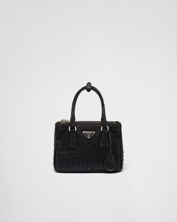 Prada Galleria satin mini-bag with crystals, , hi-res