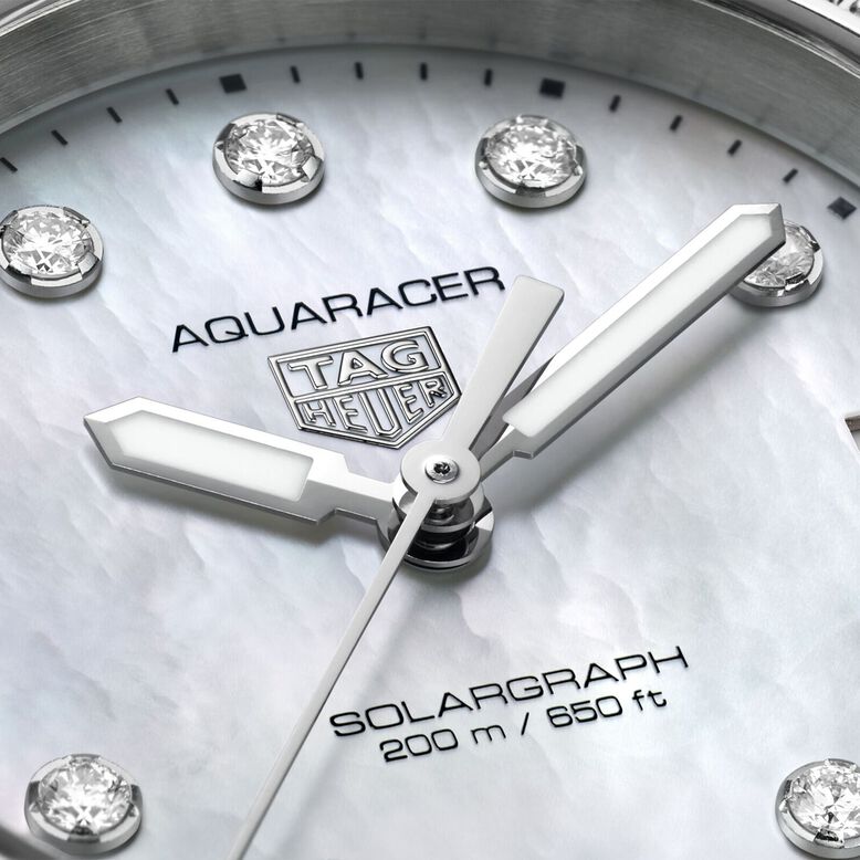 Aquaracer Professional 200 Solargraph 34mm Ladies Watch Mother Of Pearl Diamonds, , hi-res