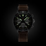 Multichron Pilot Chronograph Automatic 42mm Unisex Watch Black Dial Leather, , hi-res