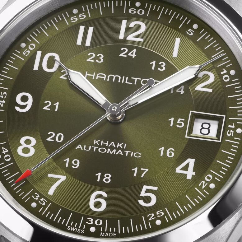 Khaki Field Auto 38mm Unisex Watch Green, , hi-res