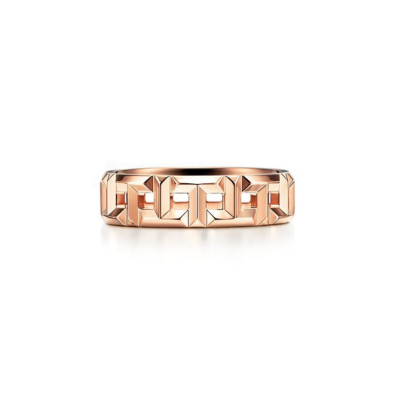 Tiffany T True wide ring in 18k rose gold, 5.5 mm wide, , hi-res