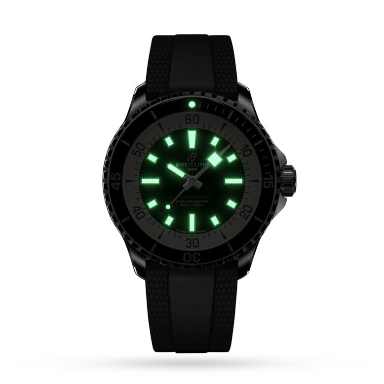 Superocean Automatic 42 Stainless Steel Rubber Strap Watch, , hi-res