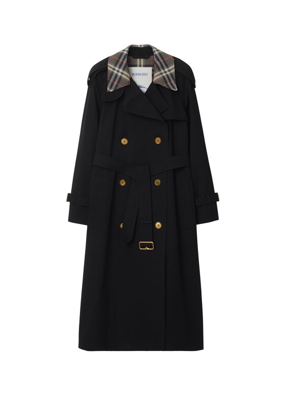Long Check Collar Castleford Trench Coat, , hi-res