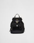 Medium Re-Nylon and brushed leather backpack