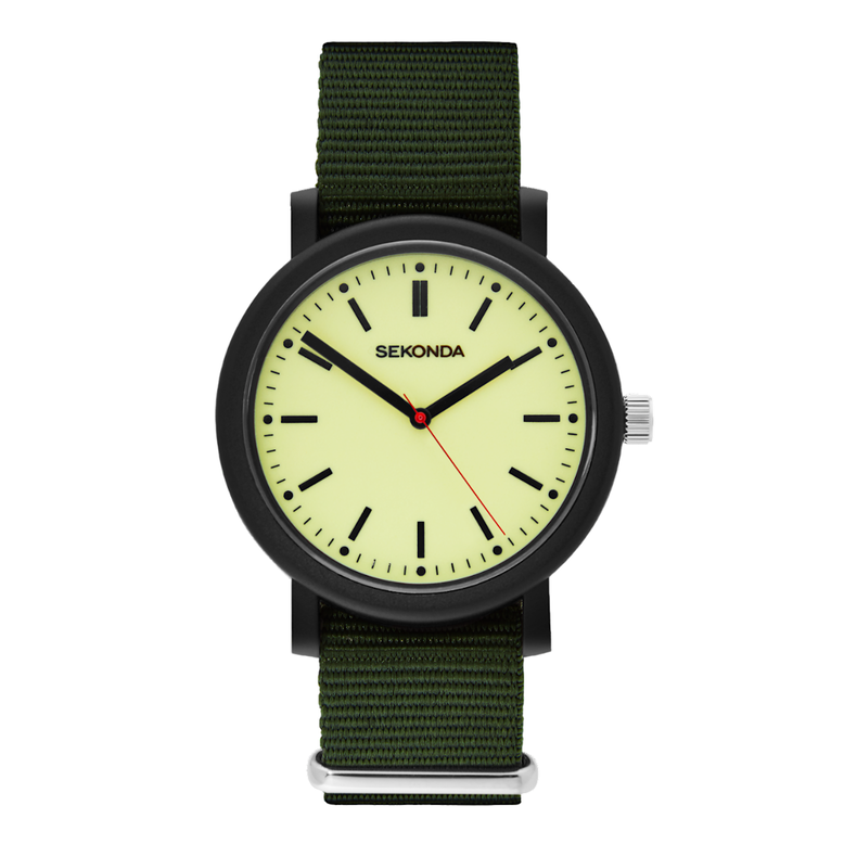 Men's Pilot Watch Green Strap - Green, , hi-res