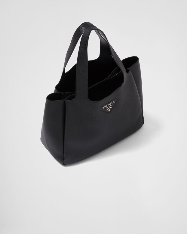 Large leather tote, , hi-res