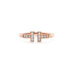 Tiffany T Diamond Wire Ring in Rose Gold - Size 7
