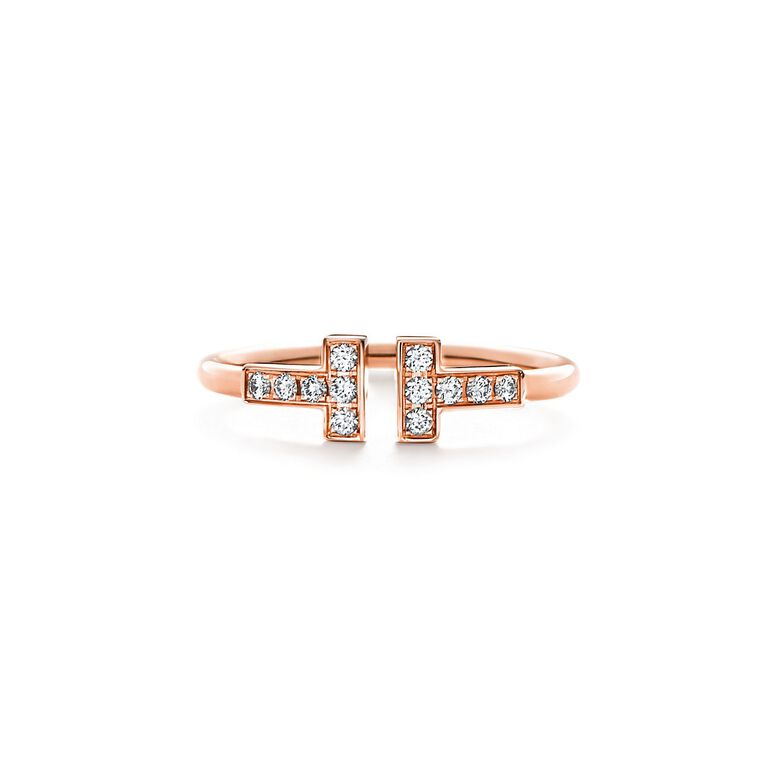 Tiffany T Diamond Wire Ring in Rose Gold - Size 7, , hi-res