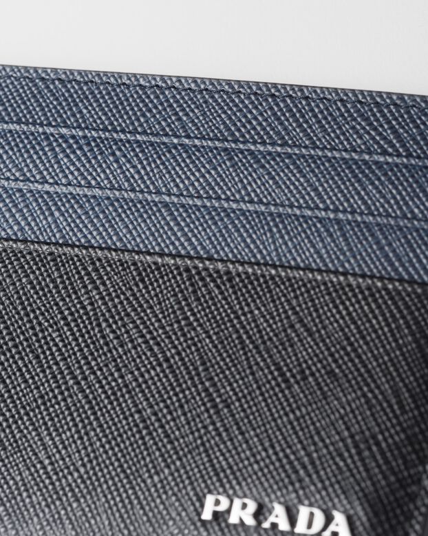 Saffiano leather card holder, , hi-res