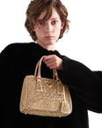 Prada Galleria satin mini-bag with crystals, , hi-res