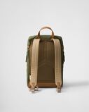 Re-Nylon and leather backpack, , hi-res
