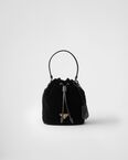 Velvet mini-bag with nappa leather details