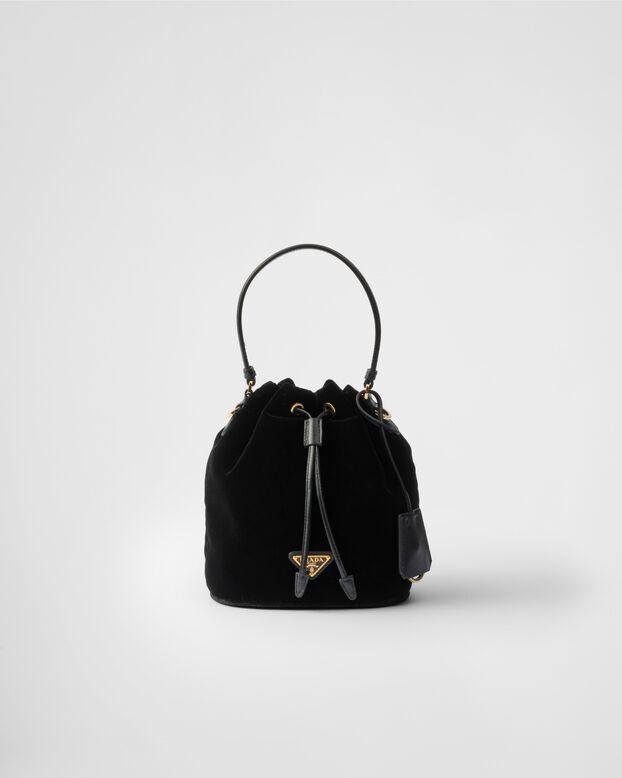 Velvet mini-bag with nappa leather details, , hi-res