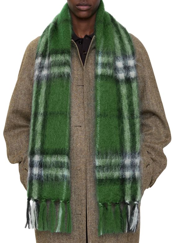 Check Mohair Wool Scarf, , hi-res