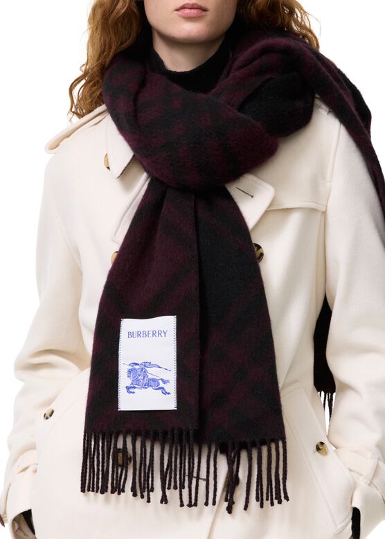 Check Alpaca Wool Scarf, , hi-res