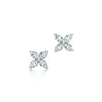 Tiffany Victoria® earrings in platinum with diamonds, mini. - Size Mini,  Tiffany Victoria® earrings in platinum with diamonds, mini. - Size Mini