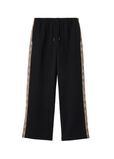 Check Trim Cotton Track Pants, , hi-res