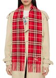 Narrow Check Cashmere Scarf, , hi-res