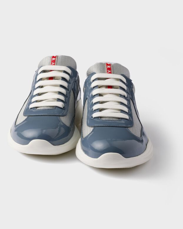 Patent leather and technical fabric Prada America&#39;s Cup sneakers, , hi-res