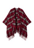 Check Wool Cashmere Cape, , hi-res