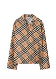 Regular Fit Check Silk Pyjama Shirt, , hi-res