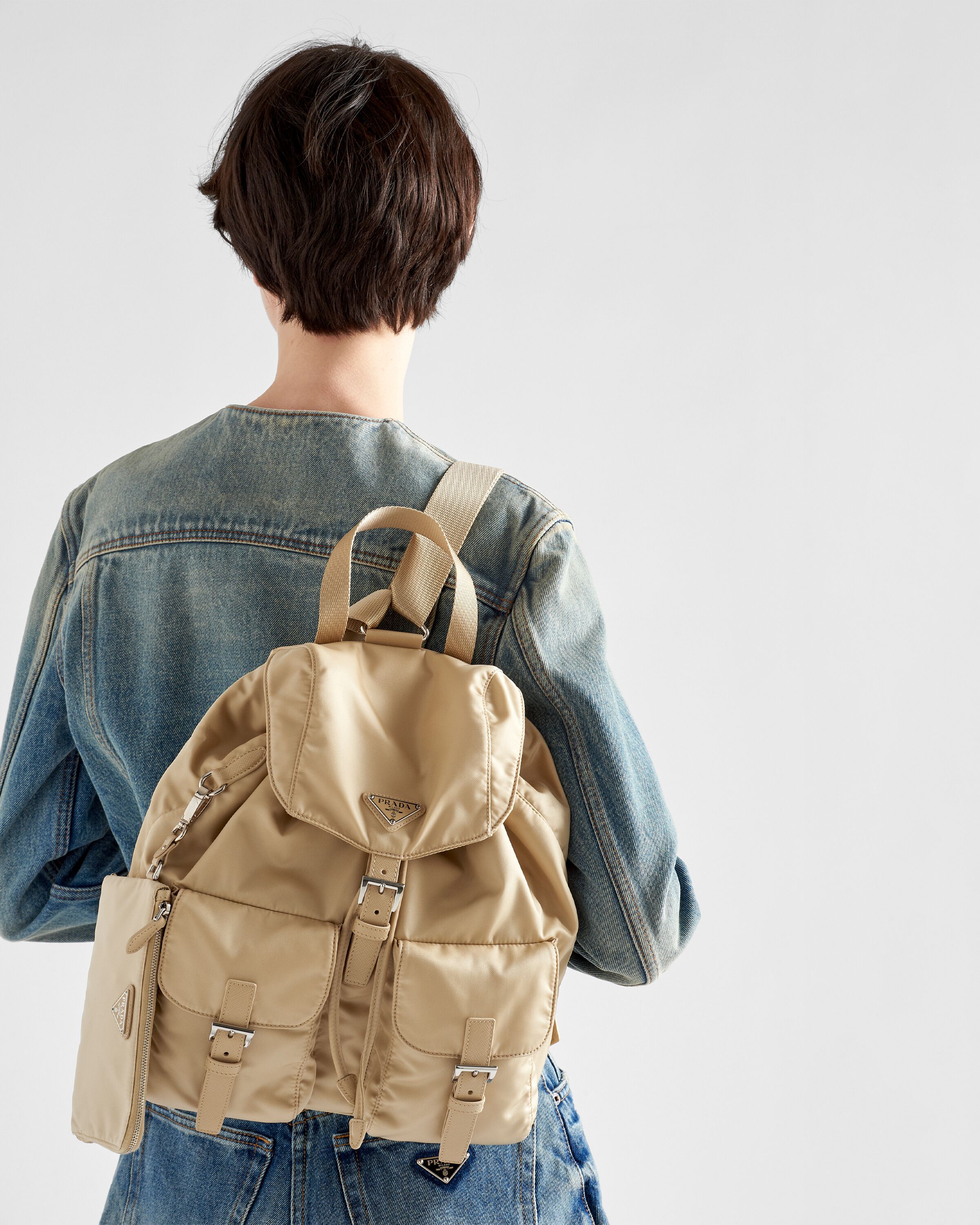 Re Nylon medium backpack with pouch