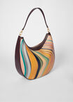 DUSKY SWIRL LEATHER ROUND HOBO BAG