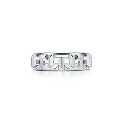 Tiffany T True wide ring in 18k white gold, 5.5 mm wide
