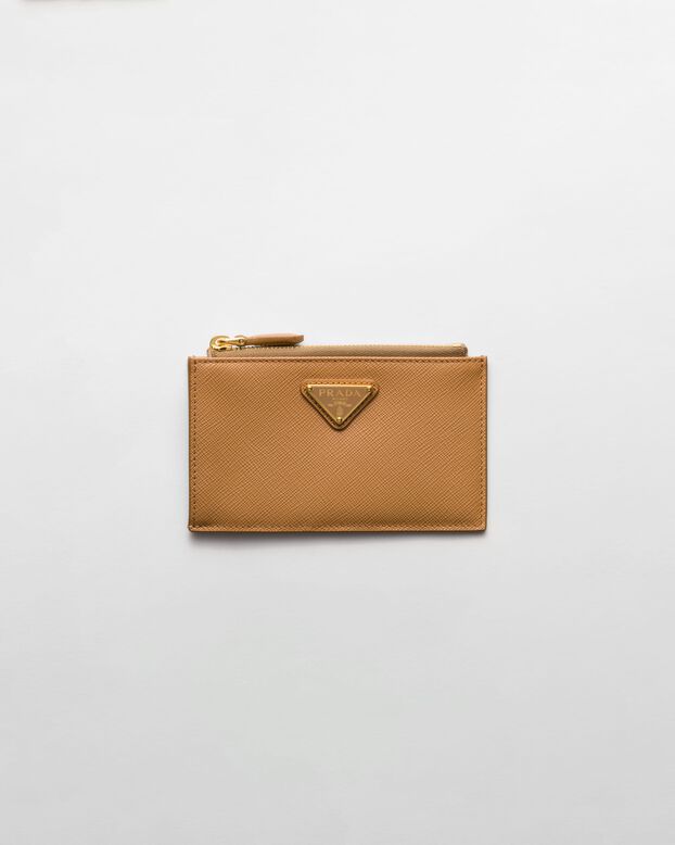 Saffiano leather card holder, , hi-res