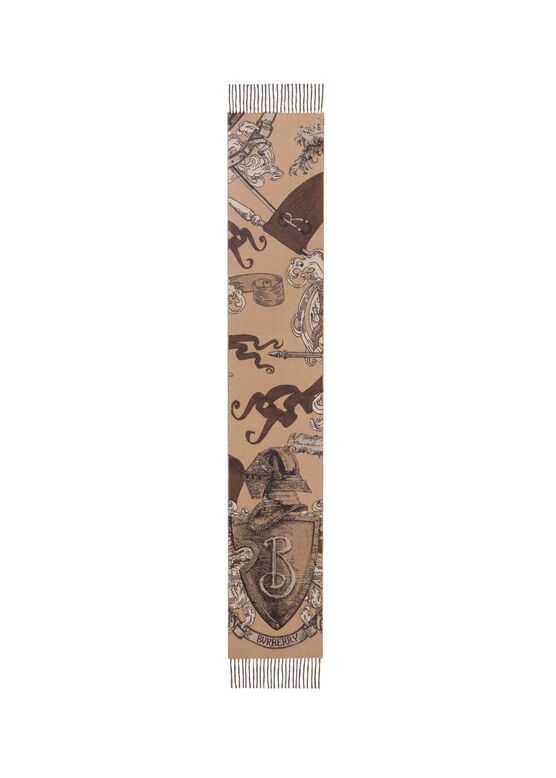 Etched Knight Cashmere Scarf, , hi-res