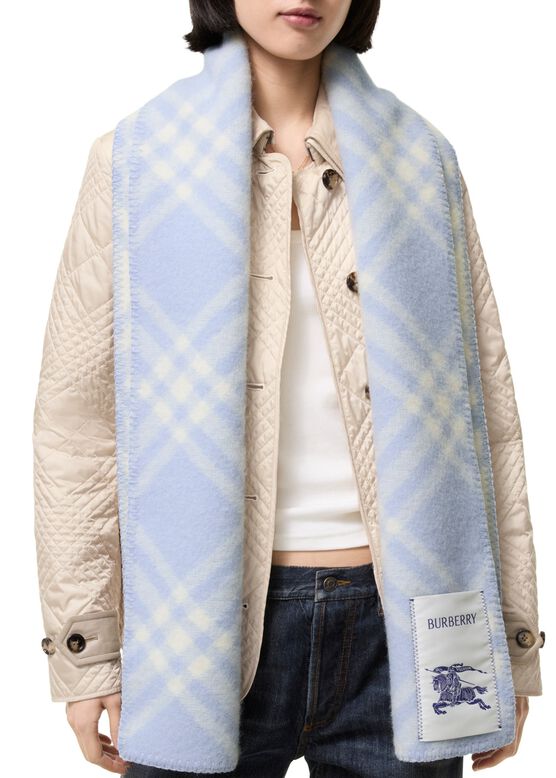 Check Wool Scarf, , hi-res