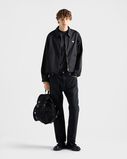 Re-Nylon and leather backpack, , hi-res