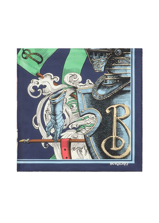 Etched Knight Silk Scarf, , hi-res