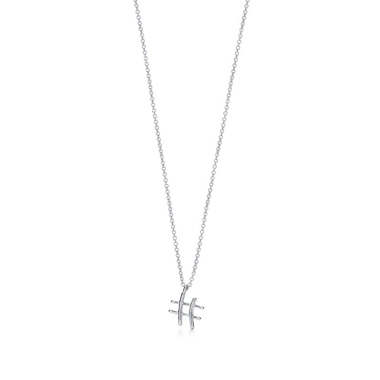 Paloma's Graffiti hashtag pendant in sterling silver, small., , hi-res