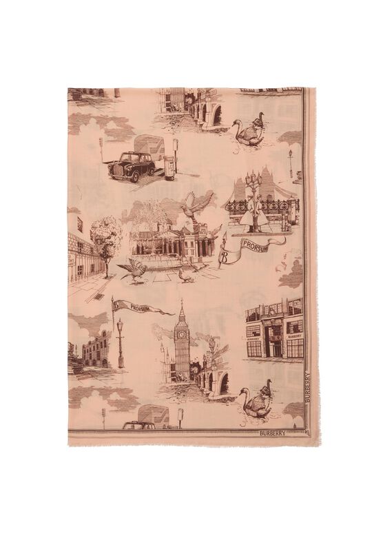 London Landmarks Wool Silk Scarf, , hi-res
