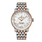Navitimer 36mm Ladies Watch White Mother Of Pearl Stainless Steel And 18k Red Gold