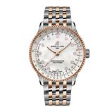Navitimer 36mm Ladies Watch White Mother Of Pearl Stainless Steel And 18k Red Gold, , hi-res