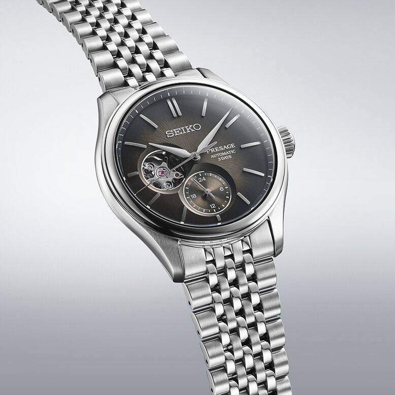 Presage Classic Series 'Sumi-iro' Open Heart 40mm Mens Watch Black, , hi-res