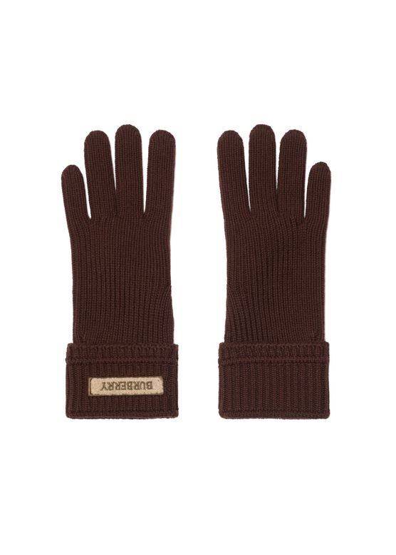 Logo Patch Wool Blend Gloves, , hi-res