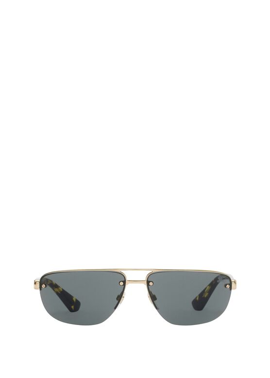 Metal Shield Rectangular Sunglasses​, , hi-res